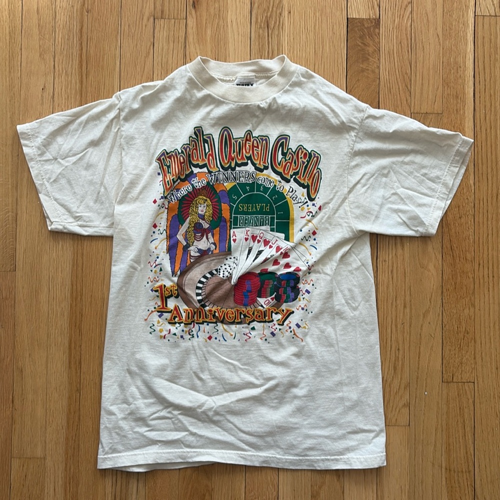 Vintage Emerald Queen Casino 1st Anniversary Tshirt